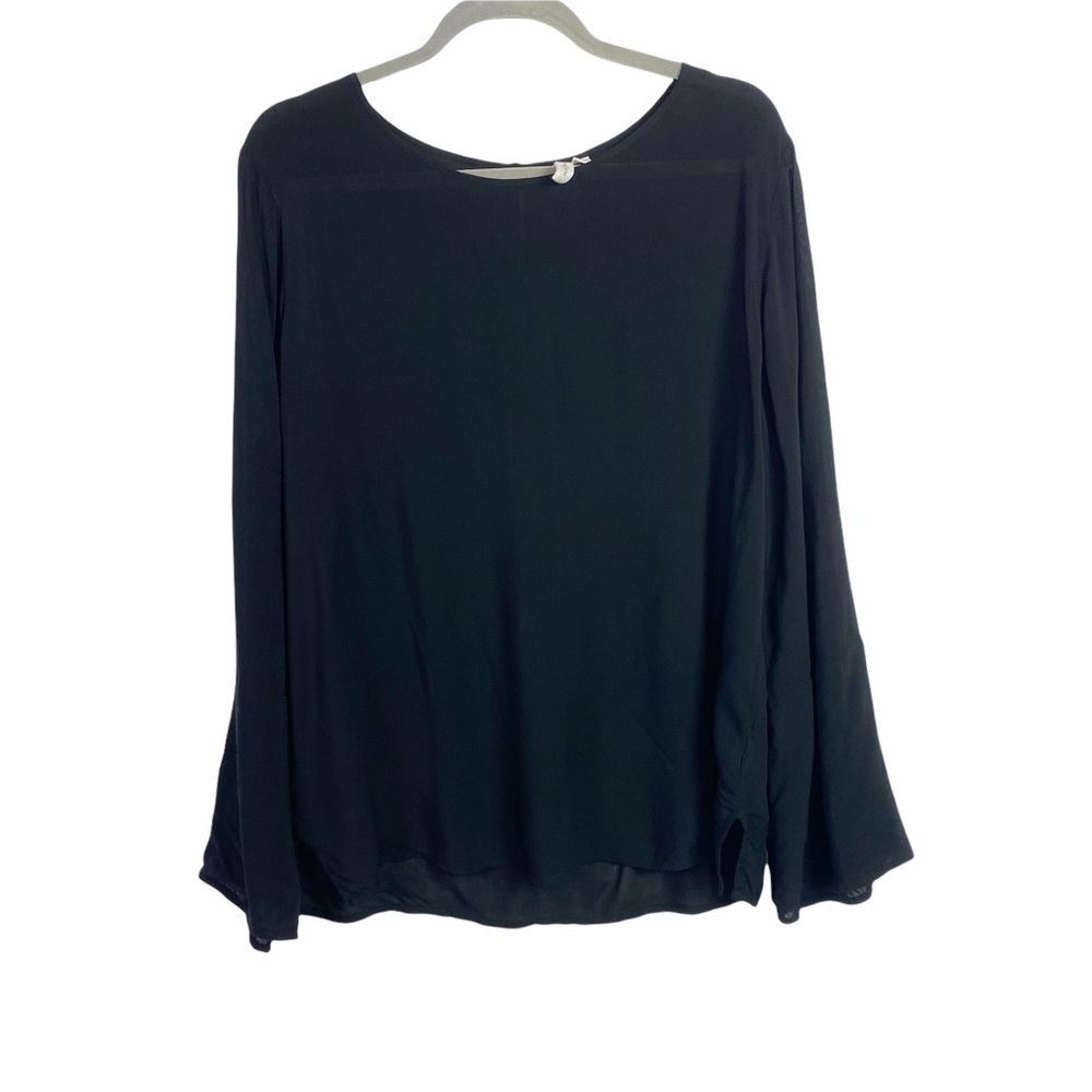 Treasure & Bond Long Sleeves Light Weight Crew Neck Pullover Top Black Sz S